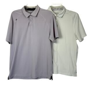 Lot of 2 Rhone Polo Shirt Men's Medium Purple Gray Golf Performance Stretch